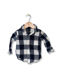 Baby Gap Blue and White Plaid Button Up (12-18M)