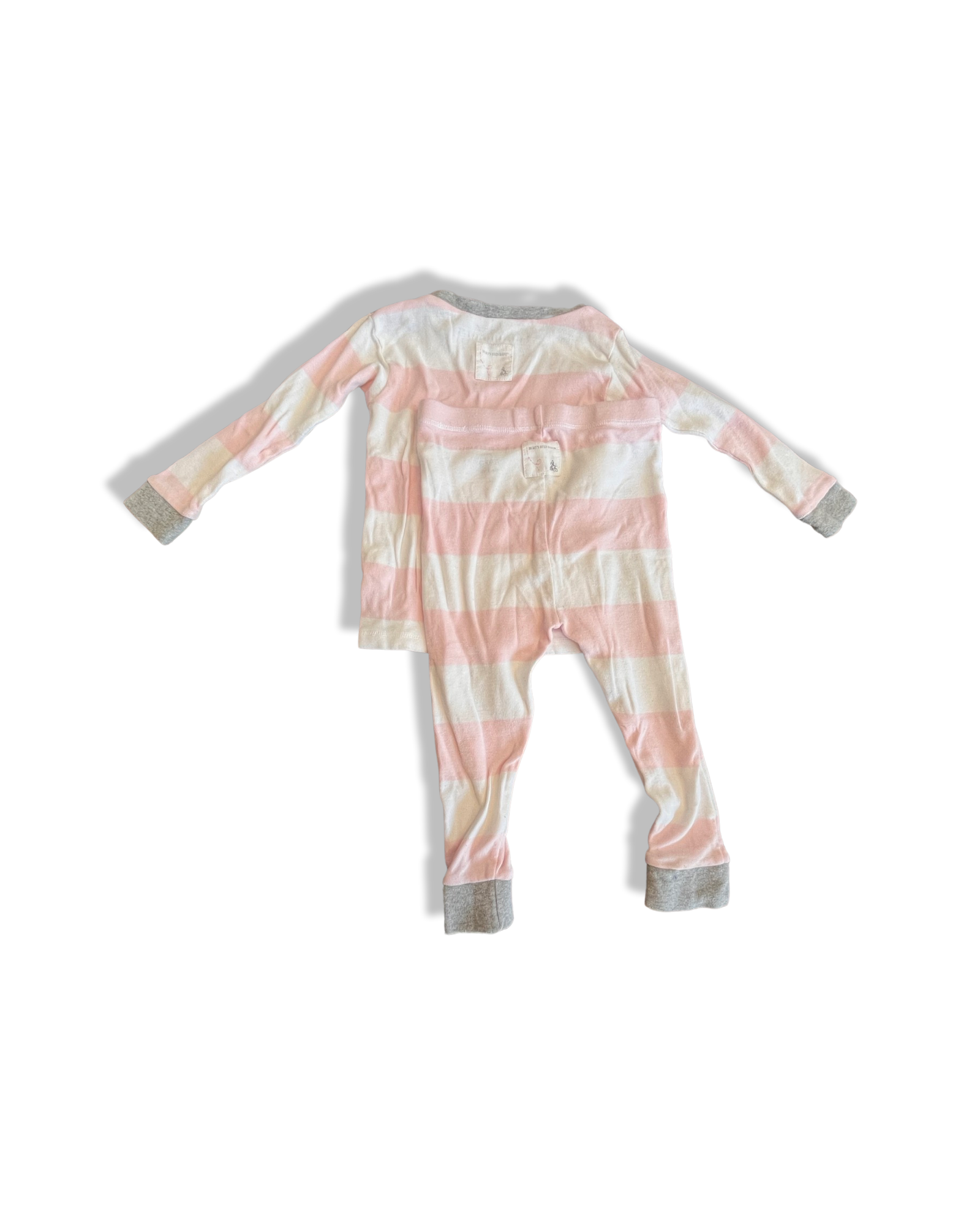 Burt's Bees Pink and White Striped Pajama Set (18M)