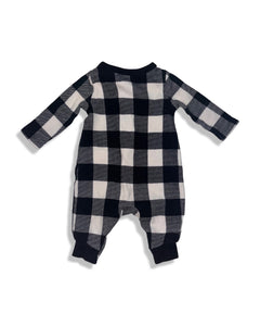 Old Navy Black and White Plaid Long Sleeve Bodysuit (0-3M)